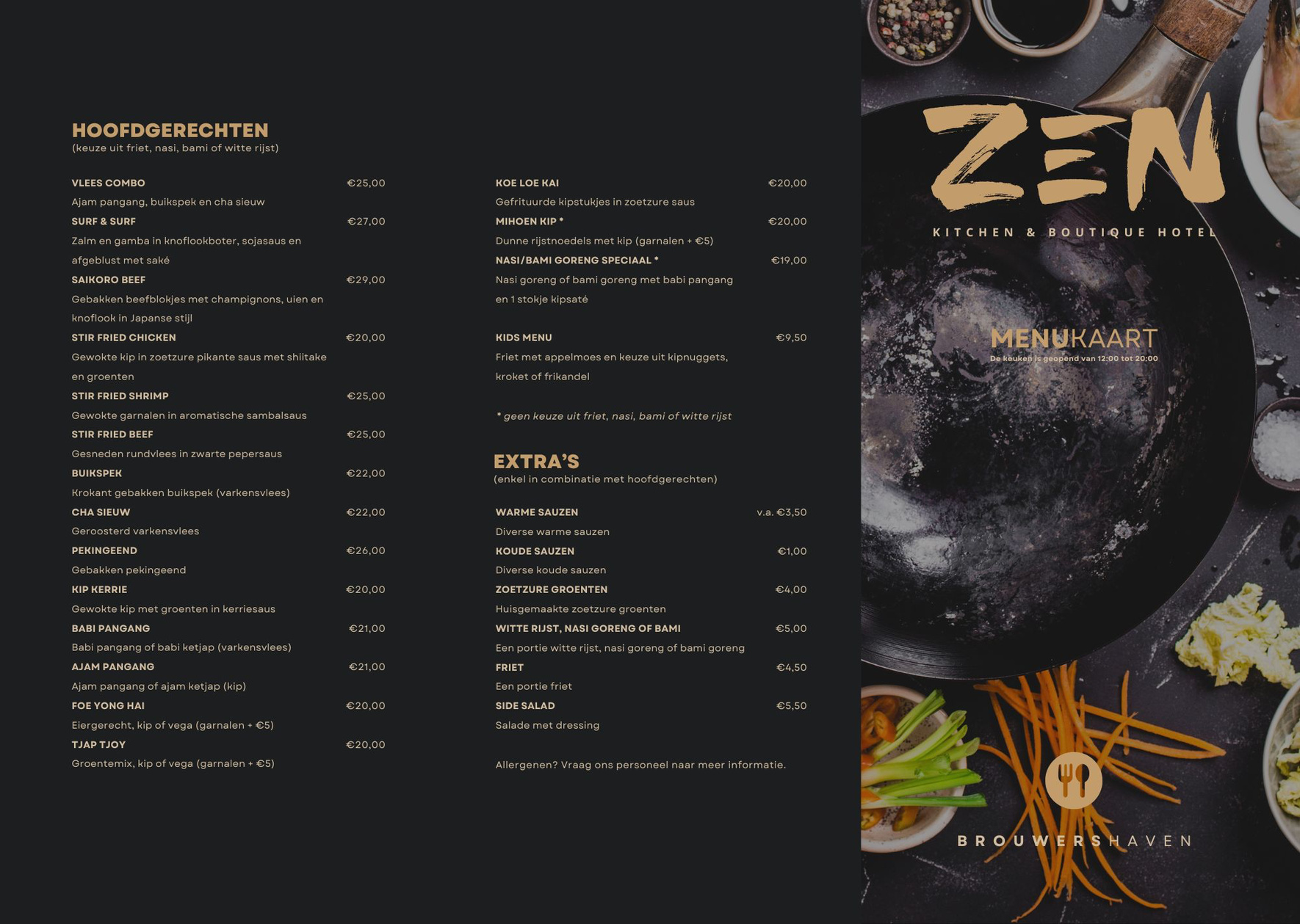 Restaurant menu
