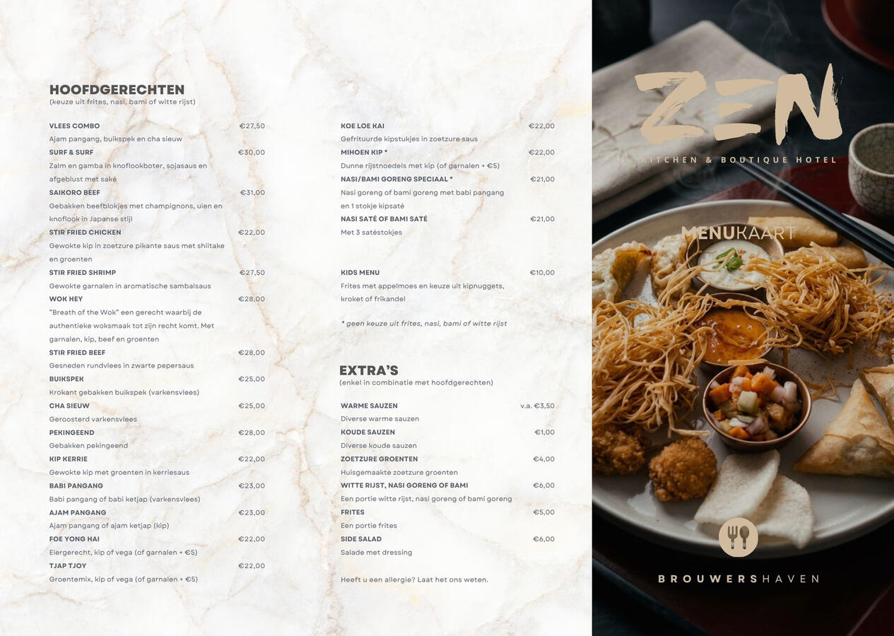 Restaurant menu